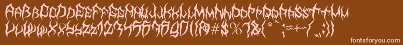 MbTyrant Font – Pink Fonts on Brown Background