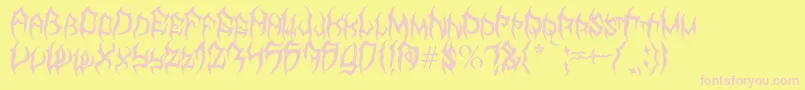 MbTyrant Font – Pink Fonts on Yellow Background
