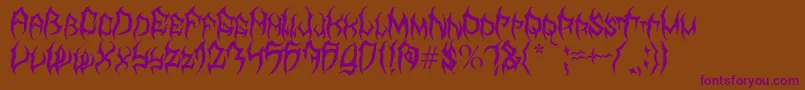 MbTyrant Font – Purple Fonts on Brown Background