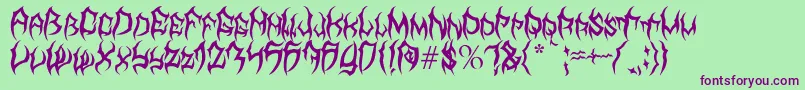 フォントMbTyrant – 緑の背景に紫のフォント