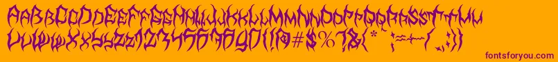 MbTyrant Font – Purple Fonts on Orange Background