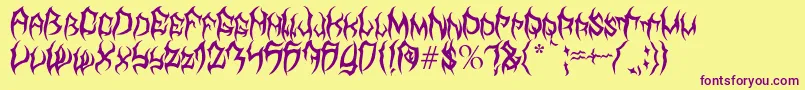 MbTyrant Font – Purple Fonts on Yellow Background