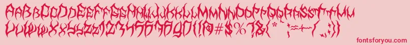 フォントMbTyrant – ピンクの背景に赤い文字