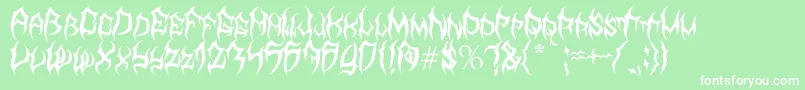 MbTyrant Font – White Fonts on Green Background