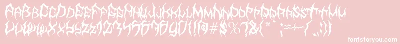 Fonte MbTyrant – fontes brancas em um fundo rosa