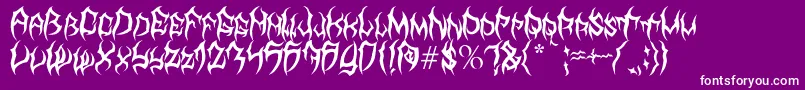 Saiba mais sobre a fonte MbTyrant Fonte MbTyrant – fontes brancas em um fundo violeta