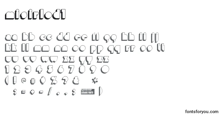 Czcionka Misirlod1 – alfabet, cyfry, specjalne znaki