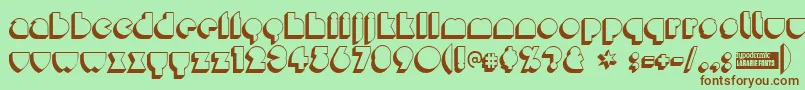 Misirlod1-fontti – ruskeat fontit vihreällä taustalla