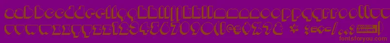 Misirlod1-Schriftart – Braune Schriften auf violettem Hintergrund