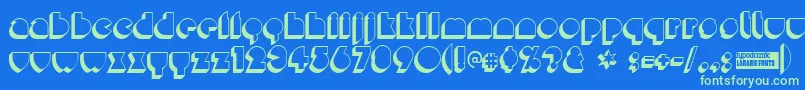 Misirlod1 Font – Green Fonts on Blue Background