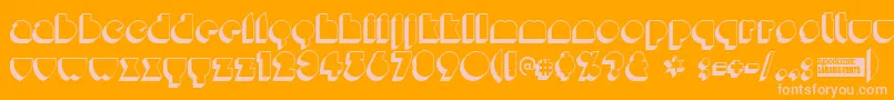 Misirlod1-fontti – vaaleanpunaiset fontit oranssilla taustalla