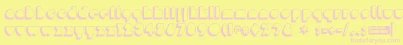 Misirlod1 Font – Pink Fonts on Yellow Background