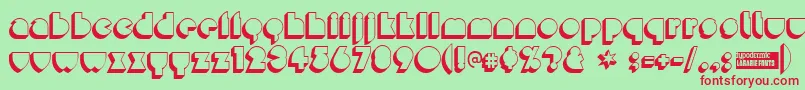 フォントMisirlod1 – 赤い文字の緑の背景