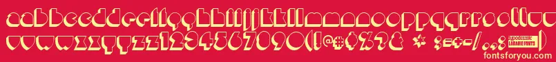 Misirlod1 Font – Yellow Fonts on Red Background