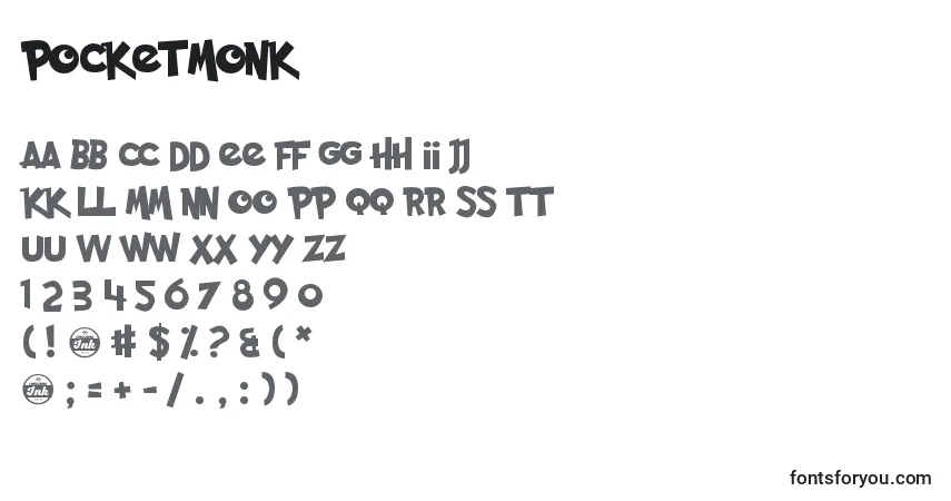 Schriftart PocketMonk – Alphabet, Zahlen, spezielle Symbole