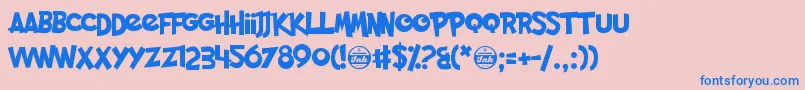 Fonte PocketMonk – fontes azuis em um fundo rosa