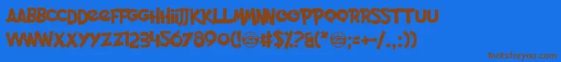 PocketMonk Font – Brown Fonts on Blue Background