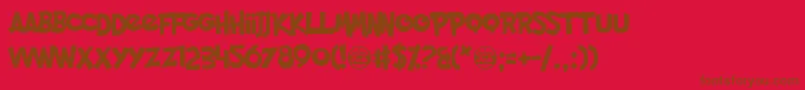 PocketMonk Font – Brown Fonts on Red Background