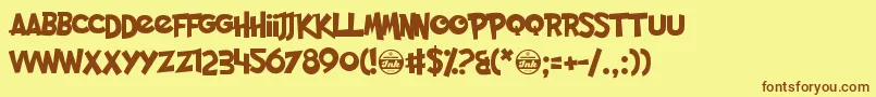 Шрифт PocketMonk – коричневые шрифты на жёлтом фоне