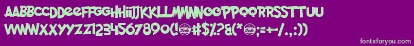 PocketMonk Font – Green Fonts on Purple Background