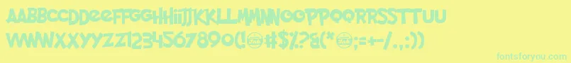 Czcionka PocketMonk – zielone czcionki na żółtym tle