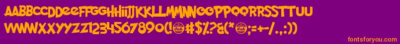 En savoir plus sur la police PocketMonk Police PocketMonk – polices orange sur fond violet