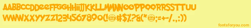 PocketMonk Font – Orange Fonts on Yellow Background