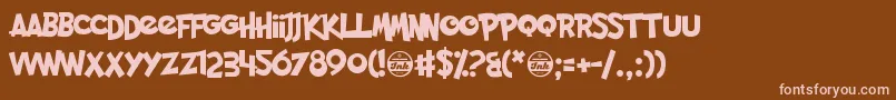Подробнее о шрифте PocketMonk Шрифт PocketMonk – розовые шрифты на коричневом фоне