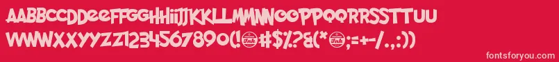 PocketMonk Font – Pink Fonts on Red Background