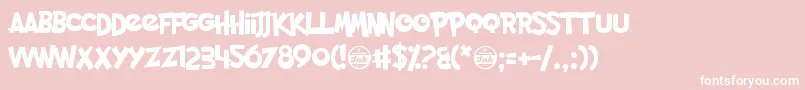PocketMonk Font – White Fonts on Pink Background