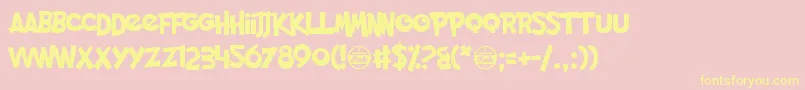 PocketMonk Font – Yellow Fonts on Pink Background