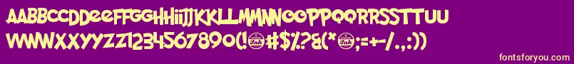 PocketMonk Font – Yellow Fonts on Purple Background