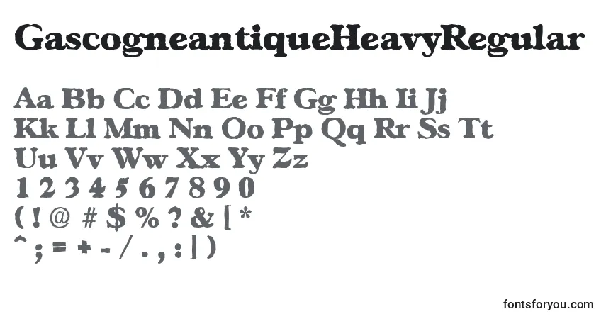 Fuente GascogneantiqueHeavyRegular - alfabeto, números, caracteres especiales