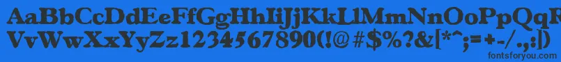 GascogneantiqueHeavyRegular Font – Black Fonts on Blue Background