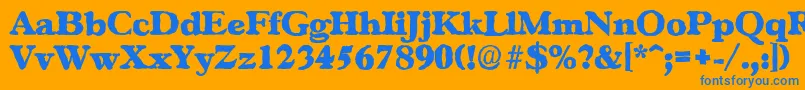 GascogneantiqueHeavyRegular-Schriftart – Blaue Schriften auf orangefarbenem Hintergrund