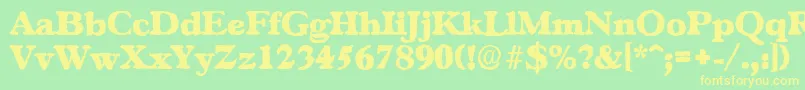 GascogneantiqueHeavyRegular Font – Yellow Fonts on Green Background