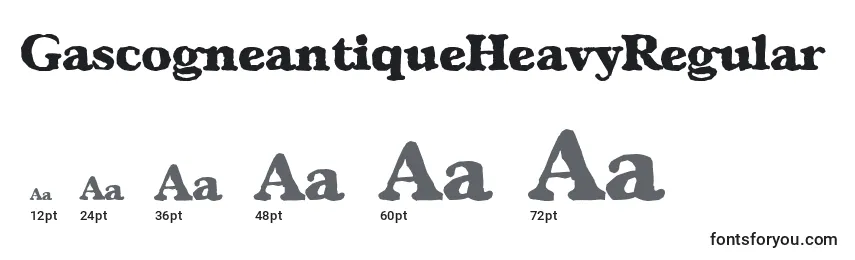 Размеры шрифта GascogneantiqueHeavyRegular