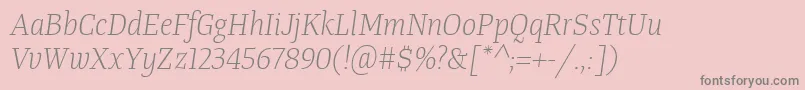 TangerserifnarrowulLightitalic Font – Gray Fonts on Pink Background