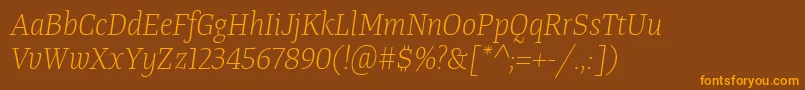 fuente TangerserifnarrowulLightitalic – Fuentes Naranjas Sobre Fondo Marrón
