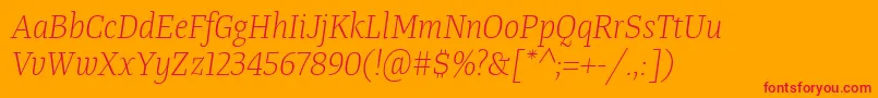 fuente TangerserifnarrowulLightitalic – Fuentes Rojas Sobre Fondo Naranja