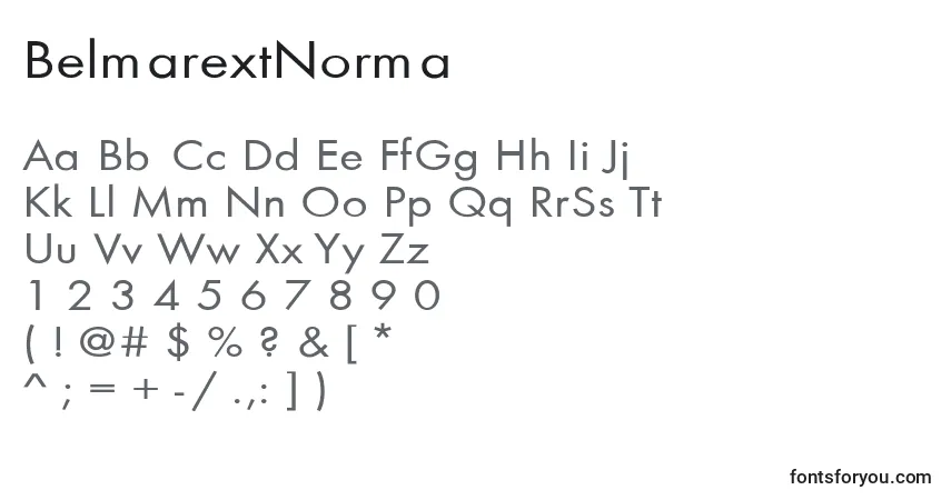 Czcionka BelmarextNorma – alfabet, cyfry, specjalne znaki