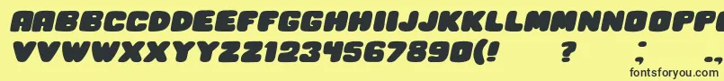 HesitationItalic-fontti – mustat fontit keltaisella taustalla