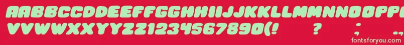 HesitationItalic-fontti – vihreät fontit punaisella taustalla