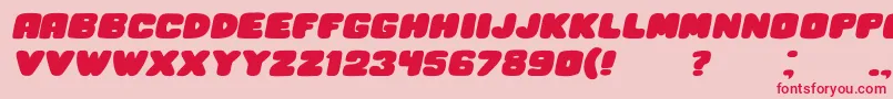 Fonte HesitationItalic – fontes vermelhas em um fundo rosa