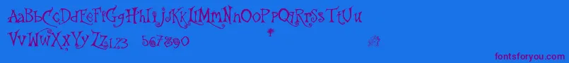 GingerbreadHouse Font – Purple Fonts on Blue Background