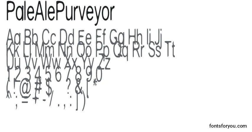 PaleAlePurveyor-fontti – aakkoset, numerot, erikoismerkit