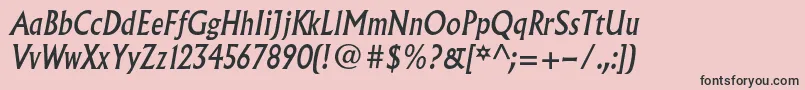 AlbertusmtstdItalic Font – Black Fonts on Pink Background