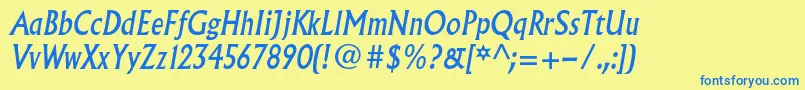 AlbertusmtstdItalic Font – Blue Fonts on Yellow Background