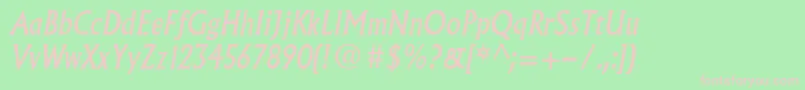 AlbertusmtstdItalic Font – Pink Fonts on Green Background