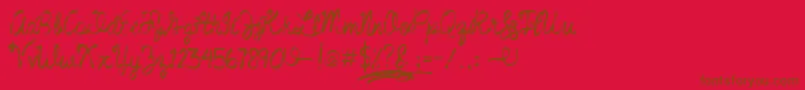 Шрифт Jumperdemo – коричневые шрифты на красном фоне
